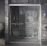 Kohler K-704415-L-BH Devonshire 3/8 Thick Glass Bypass Shower Door, Bright Brass