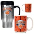 New York Knicks NBA Stainless Steel Travel Mug & Gameball Ceramic Mug Set - Primary Logo