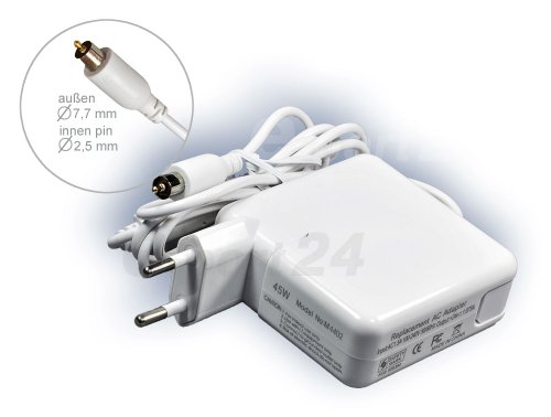 45W Adaptateur chargeur secteur AC Adapter pour ordinateur portable Apple Mac PowerBook G4 12″ Aluminium, iBook G4 12″ 14″ 14.1″, blanc. De e-port24®