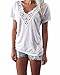 ZANZEA Casual Ladies Lace Crochet V-Neck Short Sleeve Cotton Loose Blouse Tops Shirts