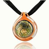 Antica Murrina Cuba - Murano Glass Drop Pendant Necklace orange/gold