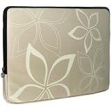 15.4 inch Beige Notebook Laptop Computer / Apple MacBook Pro 15 Contour Bold Floral Print Sleeve Carrying Slip Case