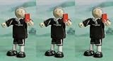 Enlarge toy image: Budkins Wooden Football Referee & 2 Linesmen (x3) - school time children learning and fun