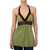 A. Byer Juniors' Jewel Tone Halter Braided Trim Top