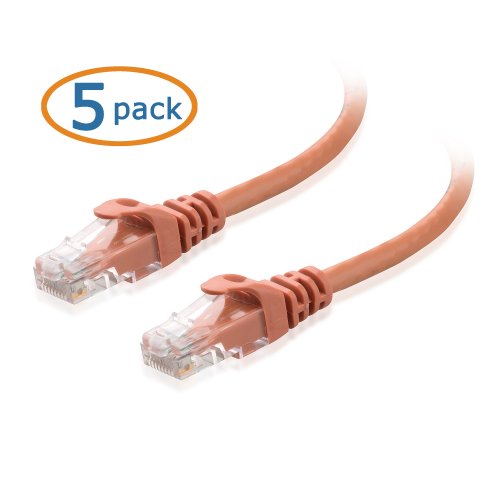 Cable Matters 5-Pack, Cat6 Snagless Ethernet Patch Cable in Orange 2 Feet