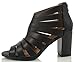 Delicious Women's Juliet Open Toe Cutout Strappy Chunky Heel Ankle Bootie