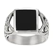 Sterling Silver Mens Celtic Black Onyx Ring