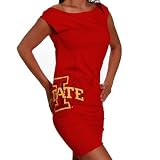 NCAA Iowa State Cyclones Ladies Red Raw Edge Jersey Dress (Large)