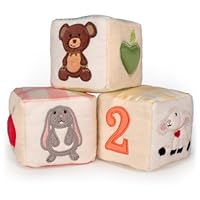 Apple Park Picnic Pal Organic 3-Piece 3' x 3' Soft Block Set, White