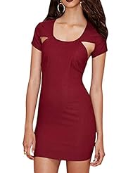 Sexy Polyester Open-Back Ruched Scoop Neck Short Sleeves Mini Dress 