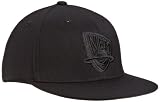 NBA Men's New Jersey Nets Black Flat Brim Flex Hat - Tt77Z, Small/Medium , Black