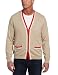 Perry Ellis Men's Long Sleeve Plated Cardigan, Sandbar Heather, XX-Large