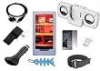 9 Items Accessory Combo Kit for Microsoft Zune HD 16GB / 32GB Series: Includes Clear/White Silicone Skin Case + LCD Screen Protector + Belt Clip + Armband + USB Home / Travel Charger, USB Car Charger, USB 2in1 Data Sync Cable, Mini Foldable Speakers and Light Blue Fishbone Style Keychain