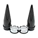 Black Gauges Tapers Single Flared Tunnels Plugs 12G,10G,8G,6G,4G,2G,0G,00G,12mm,14mm,16mm, 18mm,20mm