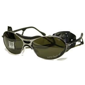 C�b� 'Cecchinel' Sunglasses - Gunmetal Frame, Matt Black sides, Black Leather Side Shields (removeable) - Mineral Glass Safety Toughened lenses with Rear surface Anti-Reflection coat ~ category 4 Black tint (7% light transmission) - 100% Protection against UVA, UVB, + UVC ~ these sunglasses can be easily fitted with prescription spectacle lenses (even high powers) ~ supplied with hard case, safety cord and microfibre cleaning cloth