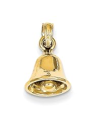 14k Yellow Gold 3-D Moveable Bell Pendant