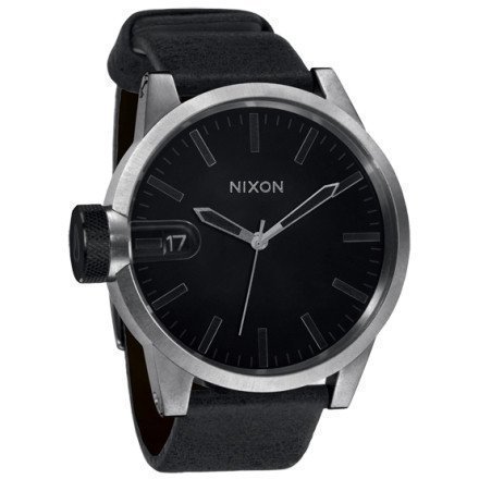 Nixon Chronicle Watch - Men's Antique Silver / Black, One Size