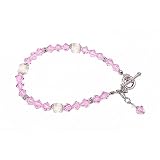 Bracelet - B292 - Swarovski (tm) Crystal Serenity Cube - Toggle Ends ~ Lt. Rose