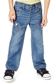 Cotton Rich Straight Leg Adjustable Waist Jeans