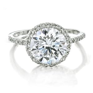 Bling Jewelry Vintage Style 925 Sterling Silver Round Brilliant CZ Engagement Ring - Size 5