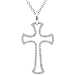 1/4 ctw Round Brilliant Diamond Cross Pendant in 14kt White Gold