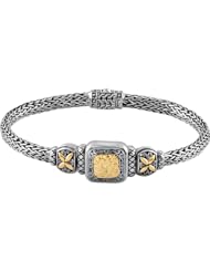 Sterling Silver and 18K Yellow Gold Bracelet -- LIFETIME WARRANTY