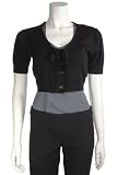 DKNY Women's Cashmere Cropped Short Sleeve Cardigan Sweater