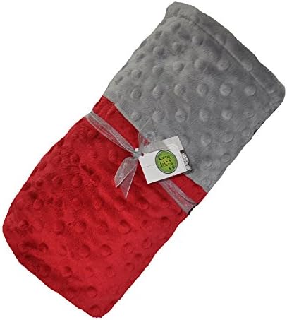 Cozy Wozy Signature Minky Baby Blanket, Crimson/silver, 30" X 36"