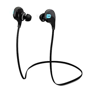 Mpow Swift Bluetooth 4.0 Wireless Sport Headphones Sweatproof Running Gym Exercise Bluetooth Stereo Earbuds Earphones Car Hands-free Calling Headsets with Microphone and High-fidelity Stereo Sound via apt-X for iPhone 6 6 plus 5S 4S Galaxy S6 S5 and iOS android Smartphones (Cool Black)