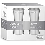 Barmix Double Jigger Measure Shot, Stainless Steel (Set of 2 Jiggers)