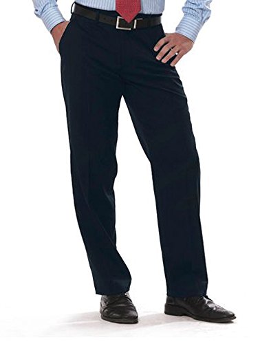 Van Heusen Men's Flat Front Polyester Uniform Pants - Navy