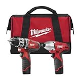 Milwaukee 2497-22 M12 12-Volt Cordless Lithium-Ion 2-Tool Combo Kit Hammer Drill and Impact Driver