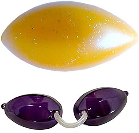 Glitter Soft Podz Orange Tanning Goggles on a keychain