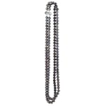 Silver on Copper Black Freshwater Cultured Pearl Double Strand 17 inch Necklace