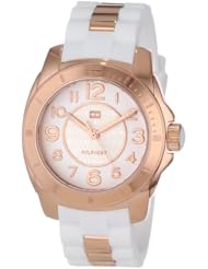 Tommy Hilfiger Womens 1781305 Rose Gold-Plated and Silicone Watch