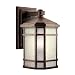 Kichler Lighting 11018PR Cameron 18-Watt 1-Light Fluorescent Energy Star Outdoor Wall Mount, Prairie Rock with White-Etched Linen Glass, 14-1/2-Inch
