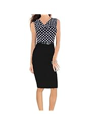 Sexy V-neck Dots Print Bodycon Dress 