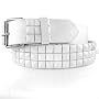 GENUINE LEATHER SNAP ON WHITE STUDDED BELT WITH A DETACHABLE BUCKLE FITS ANY BUCKLE