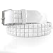 GENUINE LEATHER SNAP ON WHITE STUDDED BELT FITS ANY BUCKLE