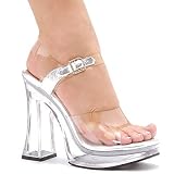 Ellie Shoes Women's 501 BROOK, 5 Inch Chunky Heel Sandal, at SpikeAngel Sandals