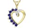 Sapphire Gemstone & Diamond Heart Pendant in Yellow Gold with Chain