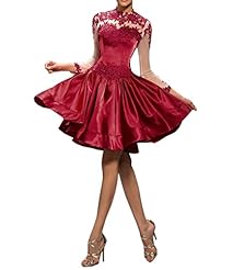 Applique Jeweled Long Sleeves Cocktail Short  Dress