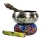 Exquisite 5 Inch Metallic Finish Tibetan Singing Bowl with Striker, Cushion, ...