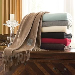 Woven Cashmere Throw - Caviar - Frontgate