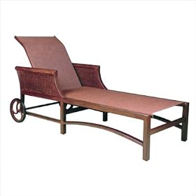Casablanca Adjustable Sling Chaise Lounge with Wheels by