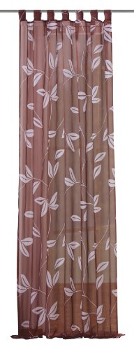 Home fashion 48774-840 Schlaufenschal Voile bedruckt, braun / 245 x 140 cm Preisvergleich