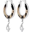 BABY PHAT Silver Animal Print Hoop Earrings
