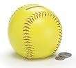 Yellow Ceramic Softball Piggy Bank Great Gift Idea