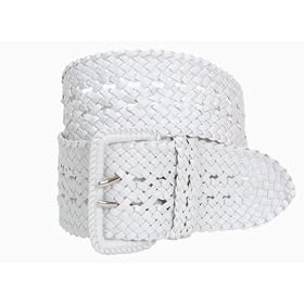 Ladies Hand Made Metallic Woven three inches Wide Braided Square buckle Belt