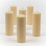 2 X 6 Ivory Unscented Pillar Candles Set 20 by Quick Candles